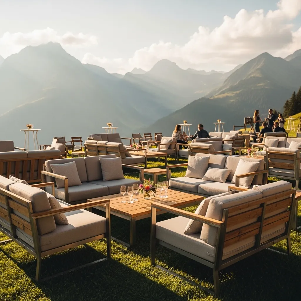 Outdoor Event mit Mietmobiliar