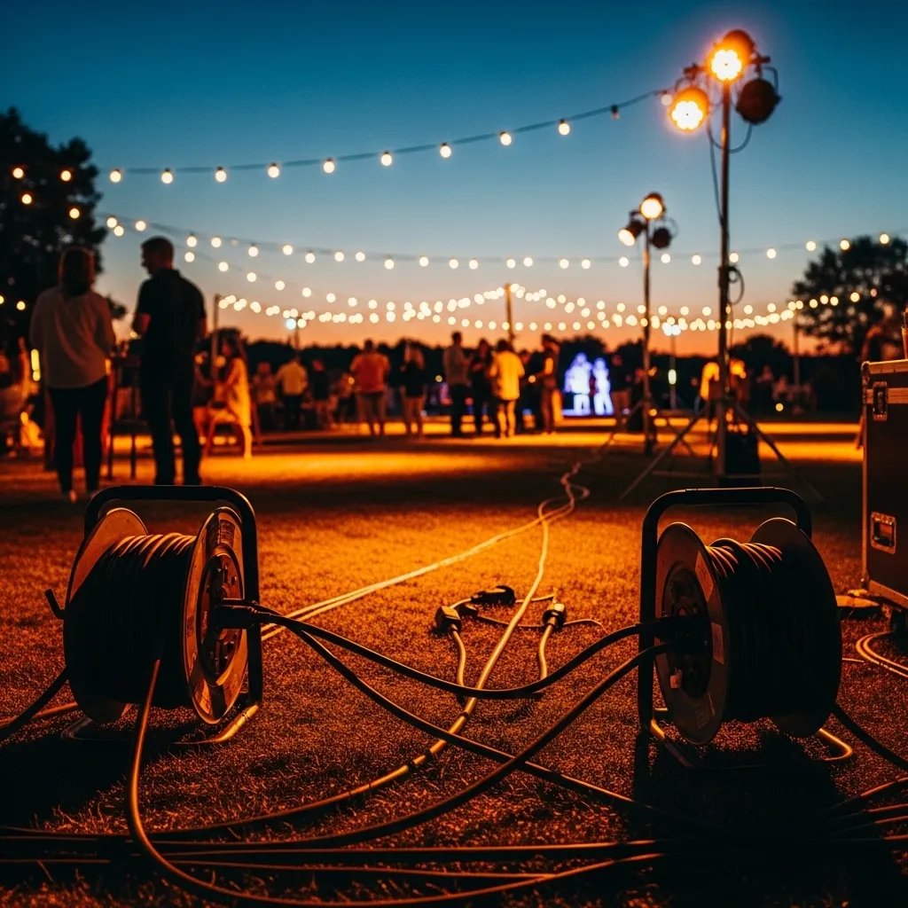 Outdoor-Event mit Stromversorgung