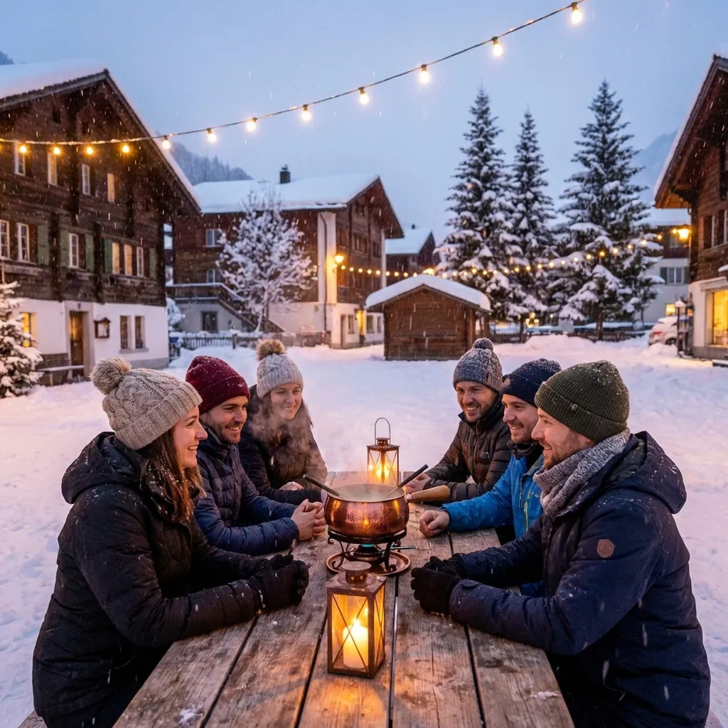 Outdoor Fondue Event im Winter