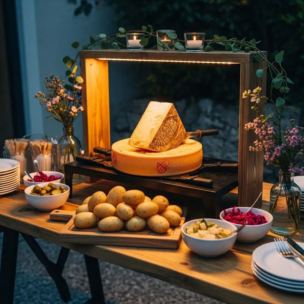 Outdoor Raclette Station einrichten 2 Outdoor-Raclette-Station bei einer Feier