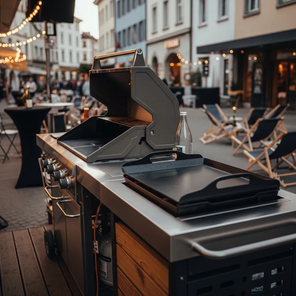 Professionelle Grillstation auf einem Schweizer Outdoor-Event