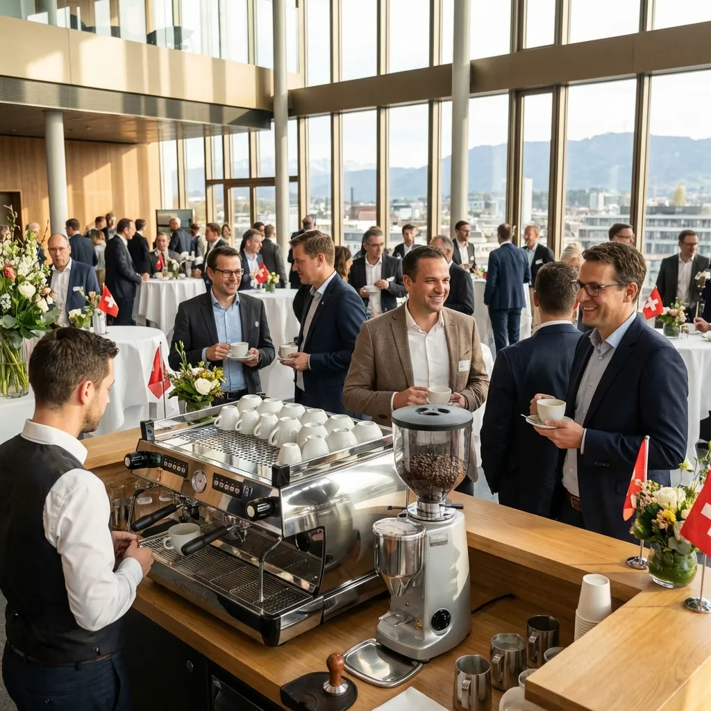 Professionelle Kaffeemaschine am Event