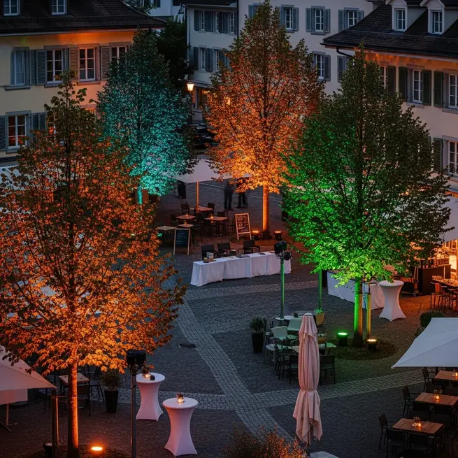RGB Fluter auf einer stilvollen Abendveranstaltung