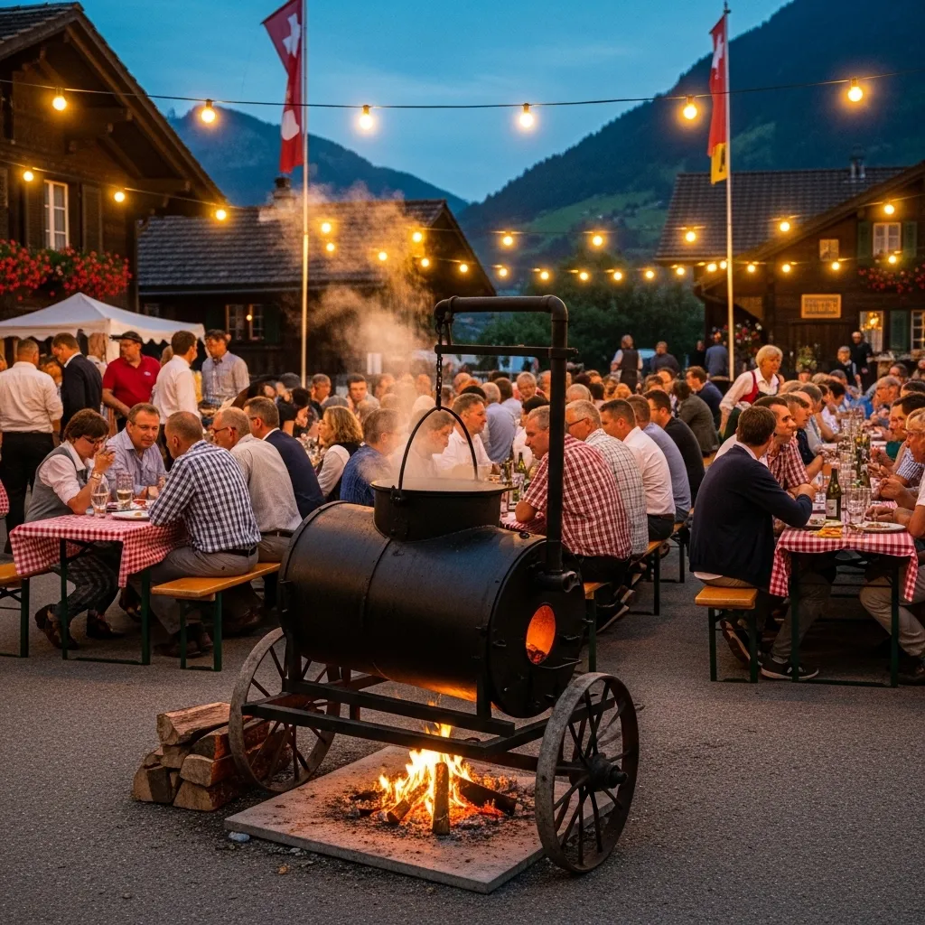 Rustikale Feldküche bei Vereinsfest