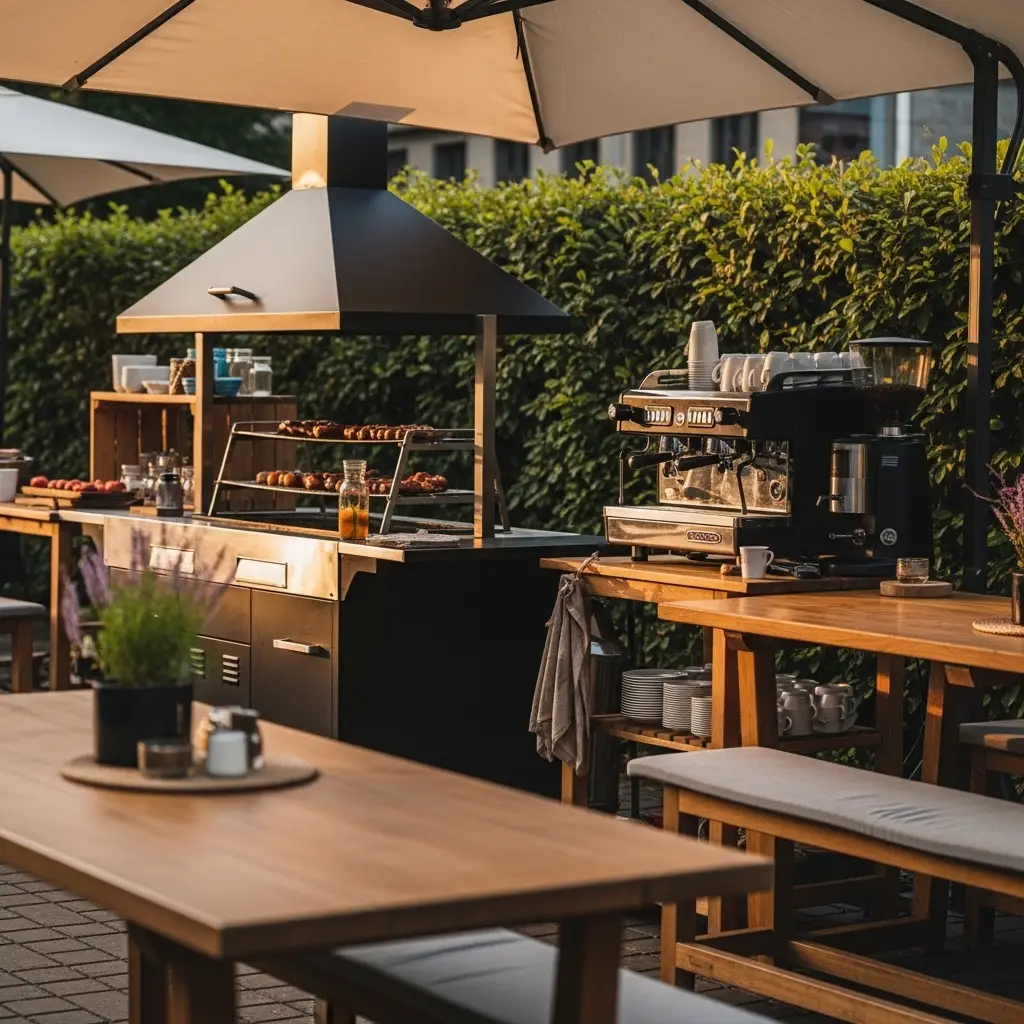 Sommerfest mit professioneller Grillstation im Freien
