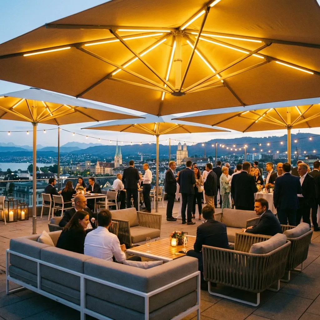 Sonnenschirme mit Beleuchtung