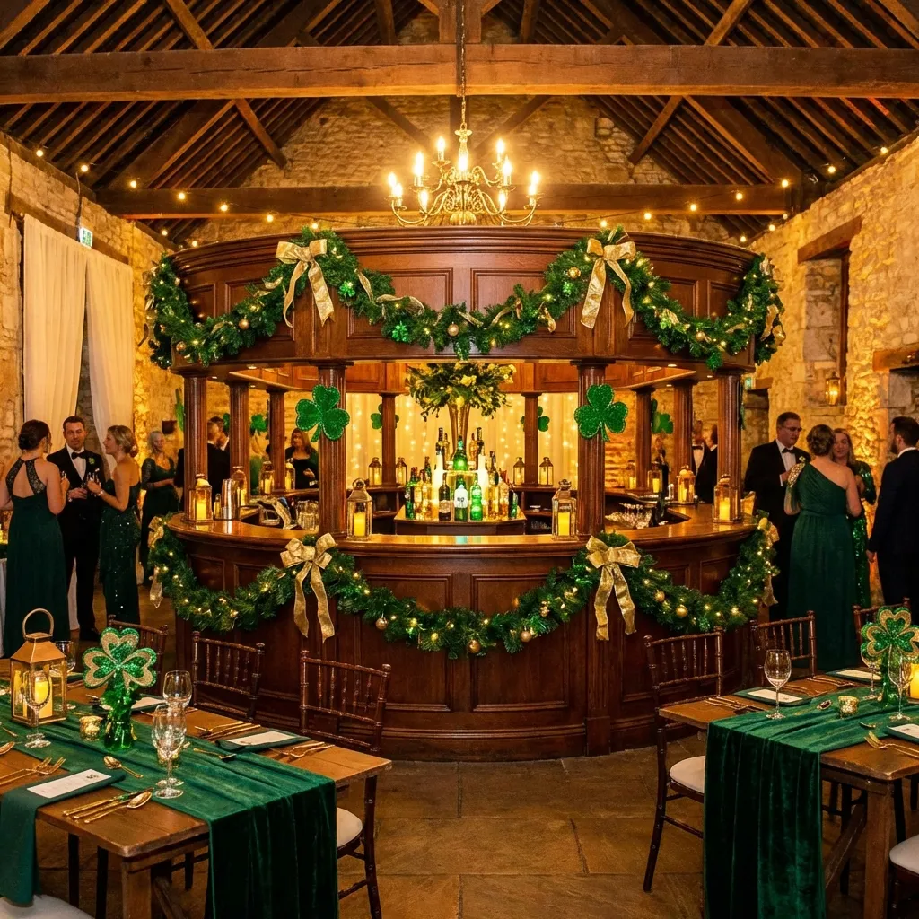 St. Patrick’s Day Event mit grüner Dekoration