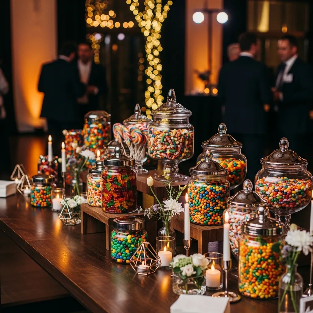 Stilvolle Candybar auf einem Firmenevent