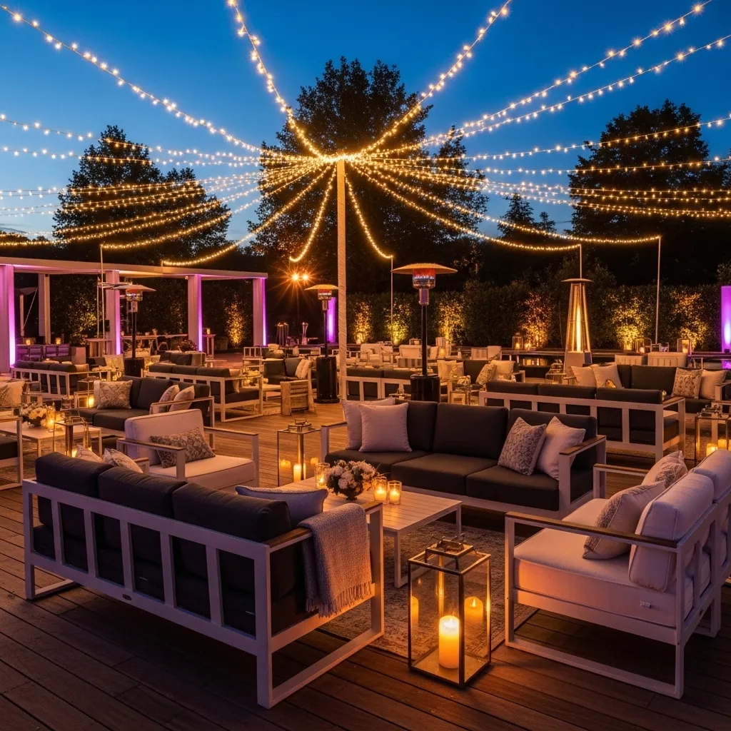 Stilvolle Event Dekoration mit Lounge Möbeln