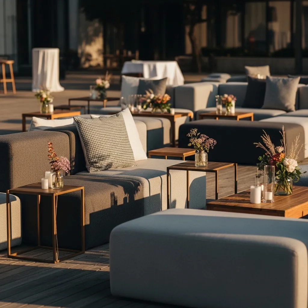 Stilvolle Event-Lounge im Freien