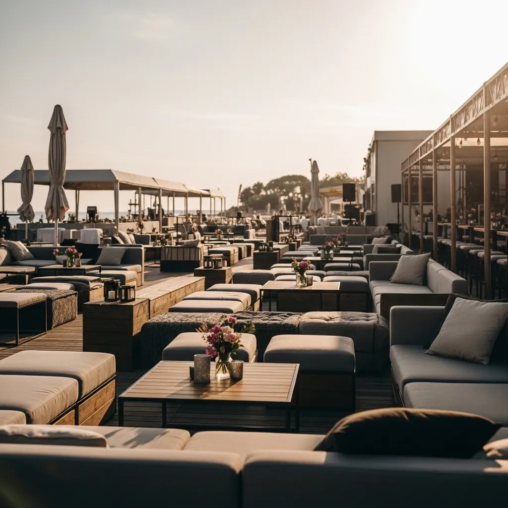 Stilvolle Lounge auf einer Schweizer Eventfläche