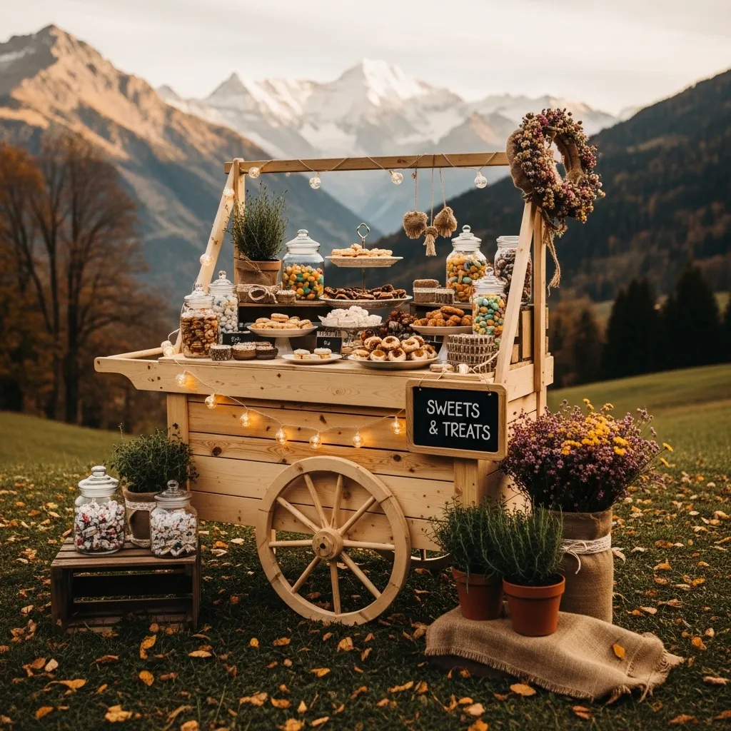 Stilvoller Candywagen auf einem Schweizer Outdoor-Event