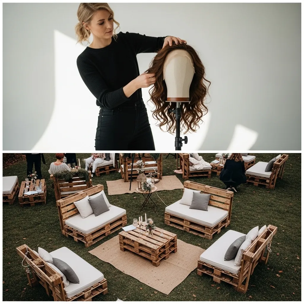 Styling einer Perücke für ein Fotoshooting