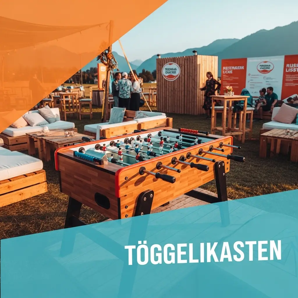 Töggelikasten auf einem Schweizer Outdoor-Event