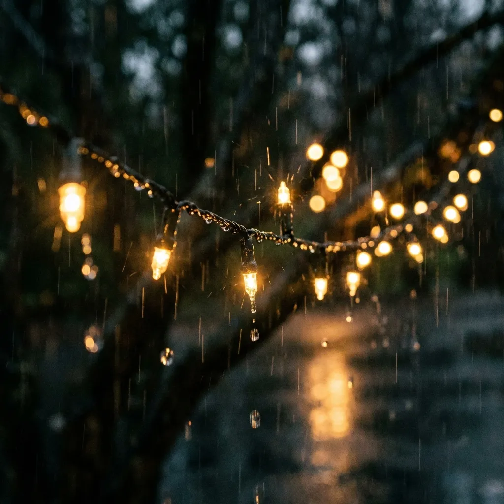 Wetterfeste Lichterkette im Einsatz