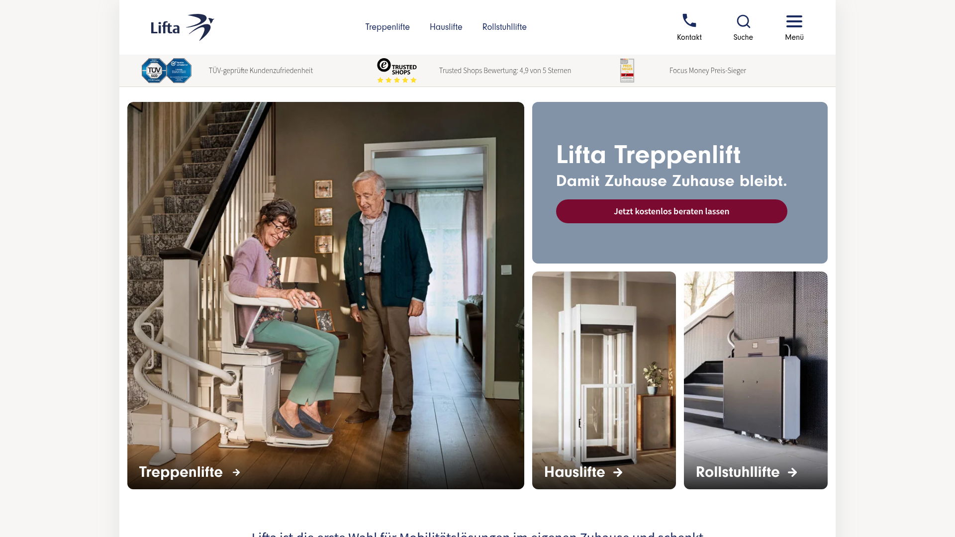 Treppenlift Preisvergleich Düsseldorf: Modelle und Kosten 2026 2. Lifta, bekannter Anbieter mit starker Präsenz auch in Düsseldorf Homepage