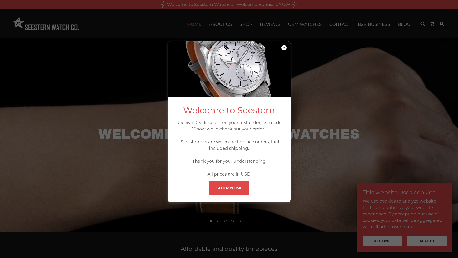 3. Seestern Watches Homepage