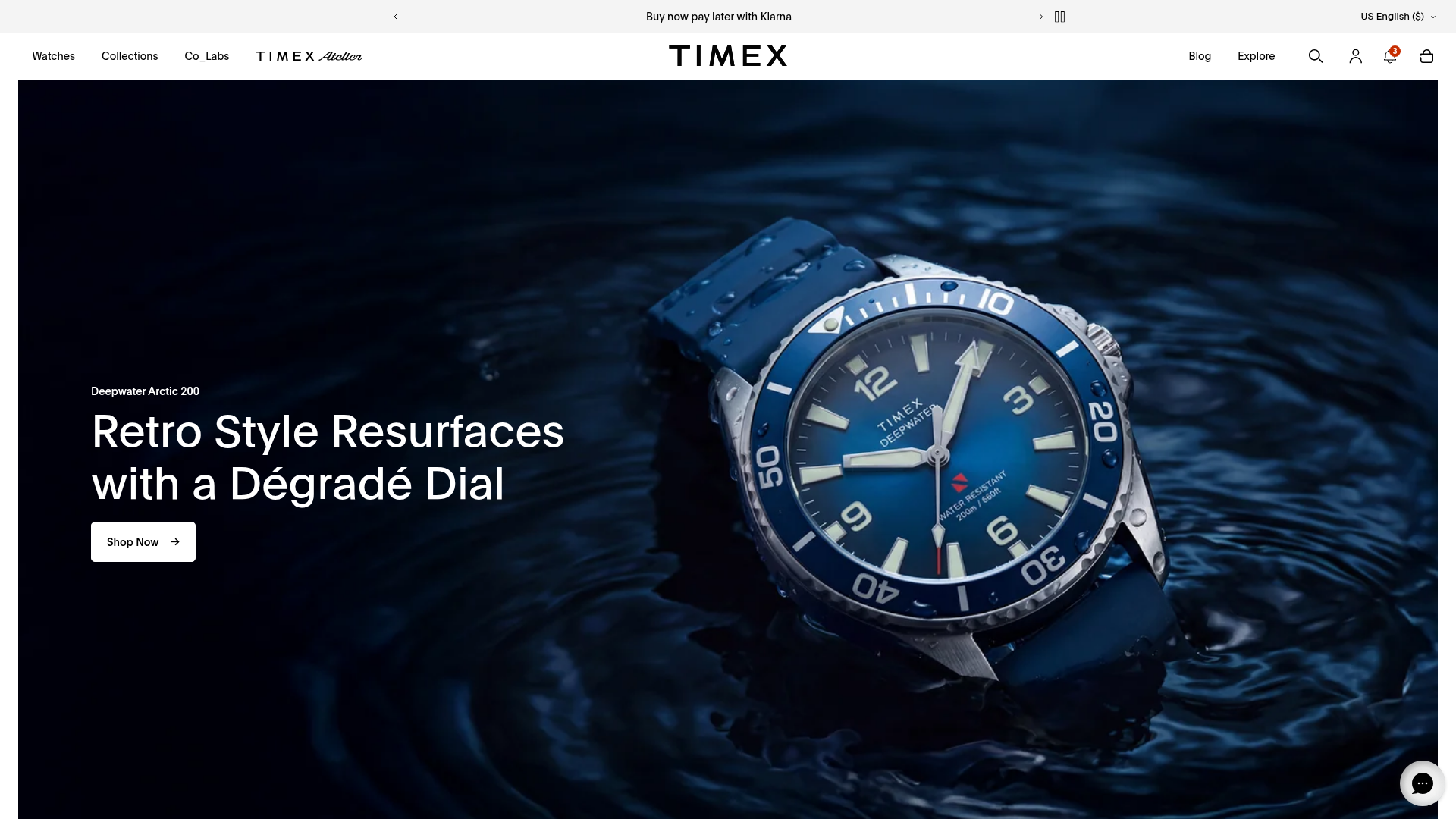4. Timex Homepage