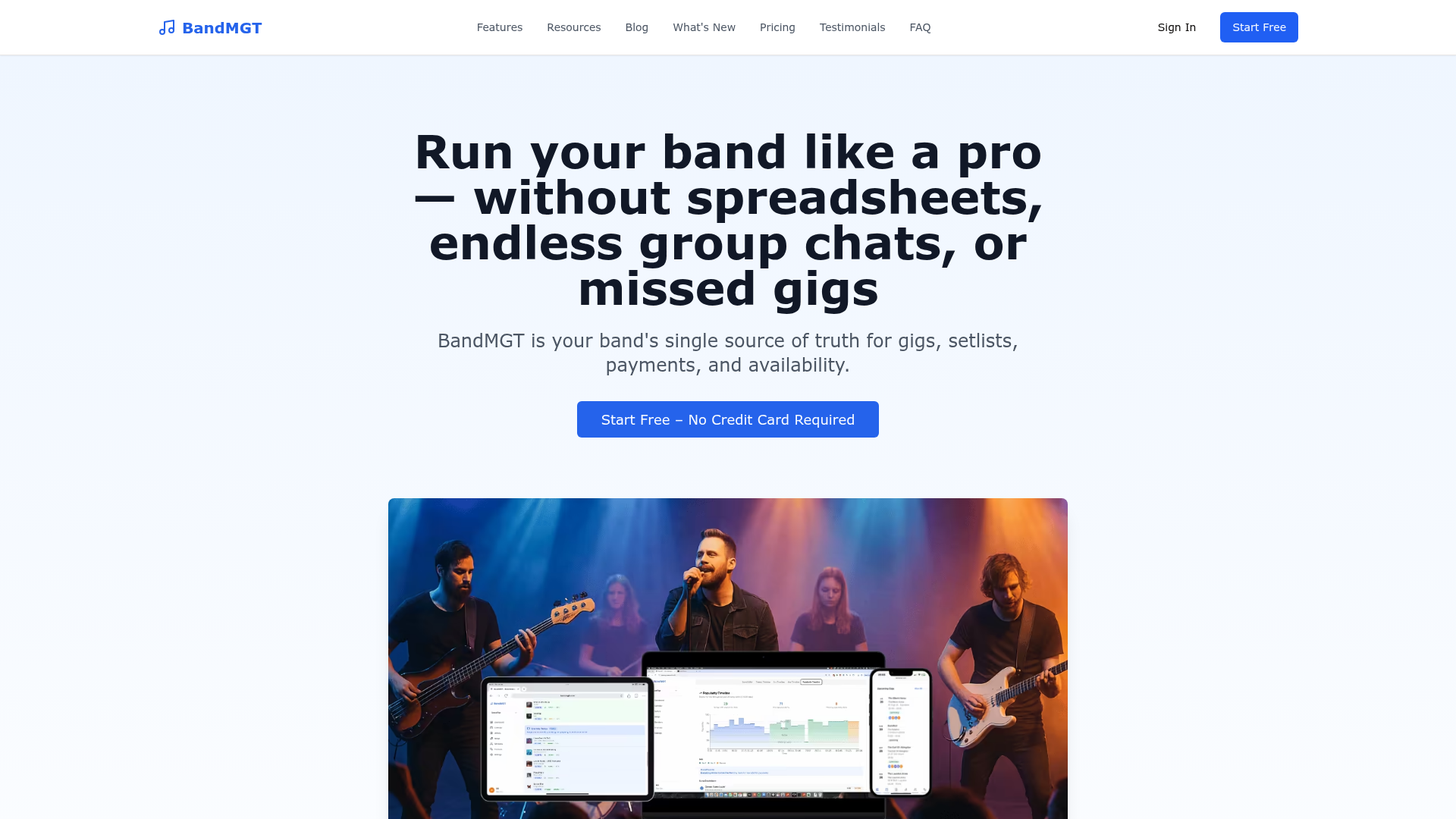 1. Bandmgt Homepage