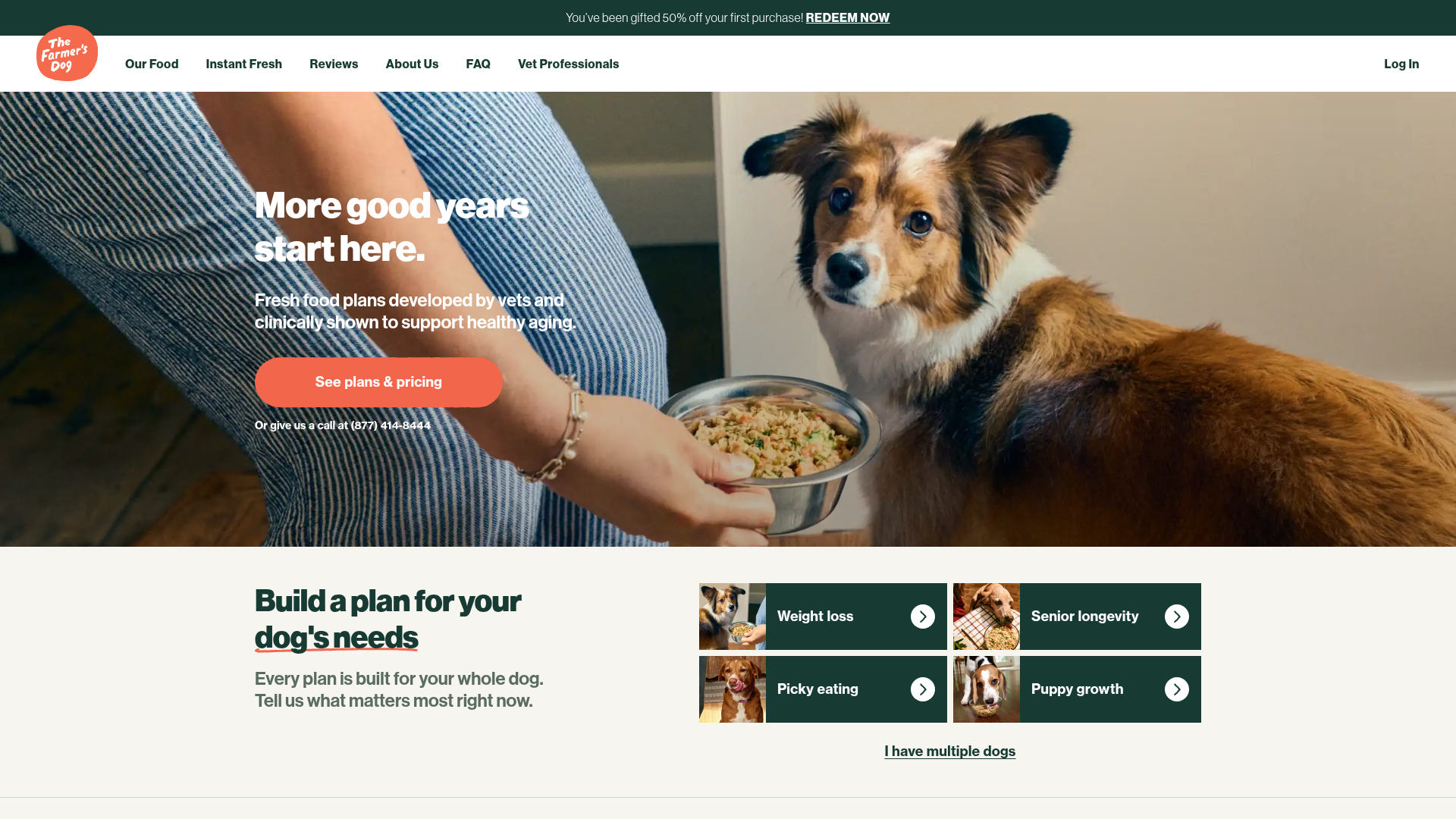 2. The Farmer’s Dog Homepage