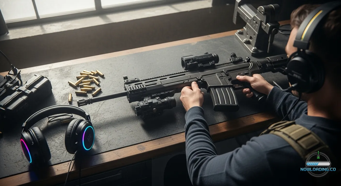 ARC Raiders player optimizing a sci-fi weapon bench