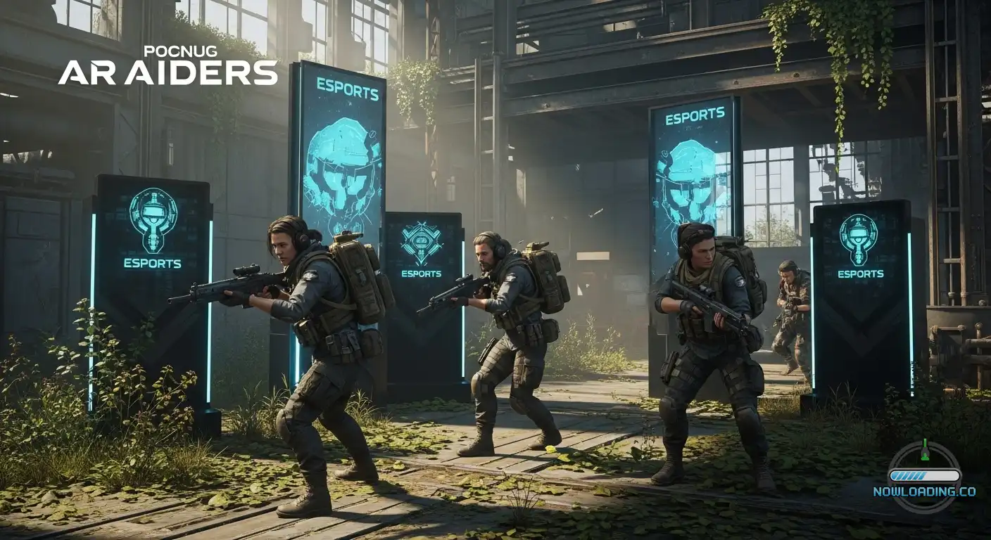 ARC Raiders squad moving through ruined industrial terrain