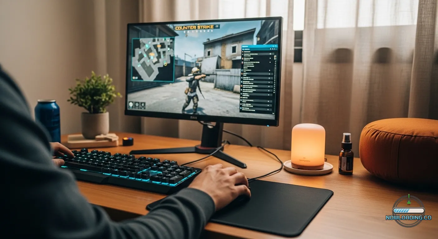 CS2 player clearing an angle on a modern tactical map