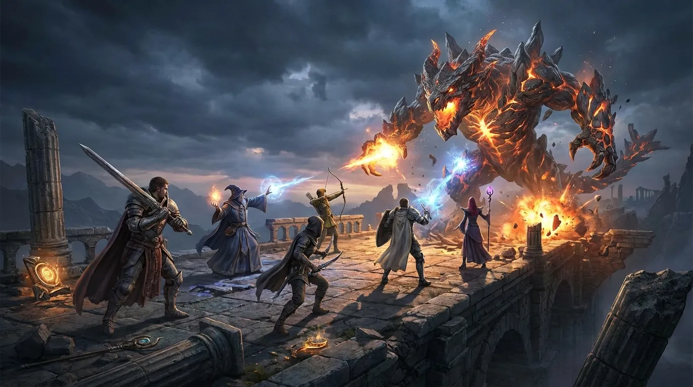 Chrono Odyssey battle scene