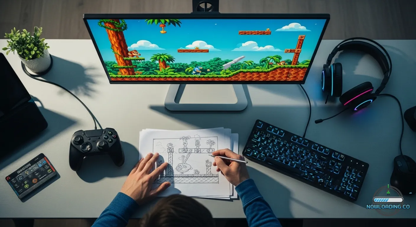 Modern platform game development mood board