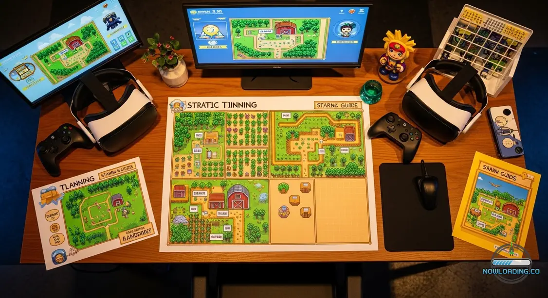 Organized Stardew Valley inspired farm layout planning board