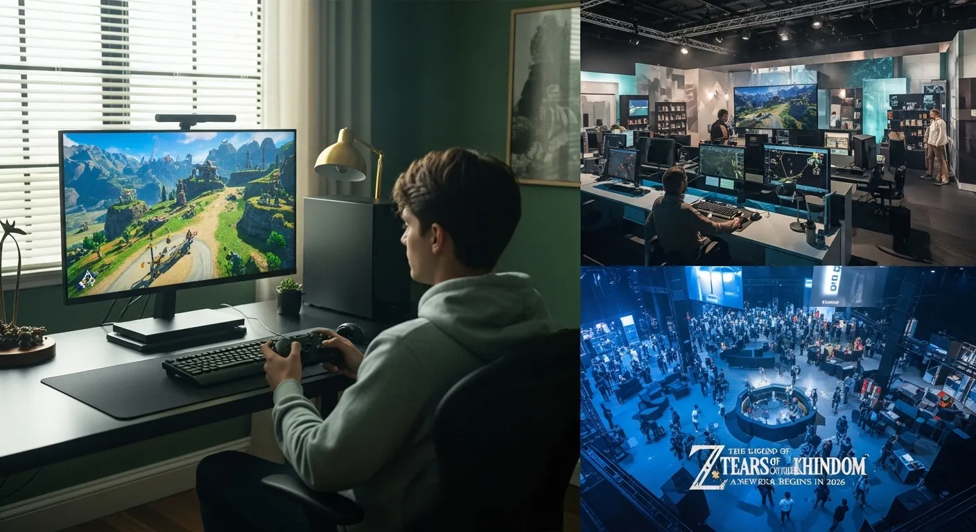 Player exploring a fantasy open world on a modern console setup