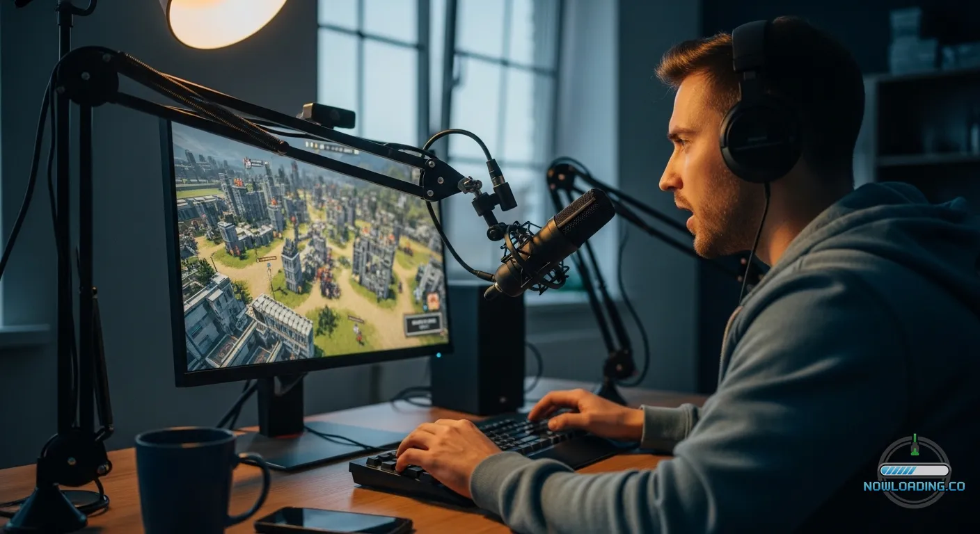 Streamer reacting to a survival city-builder crisis during a live session