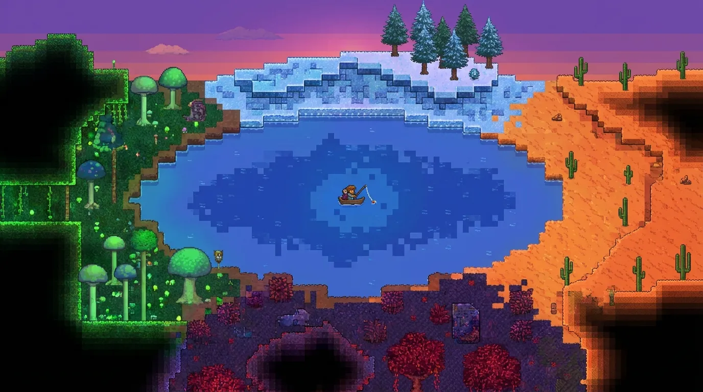 Terraria secret seed world fishing