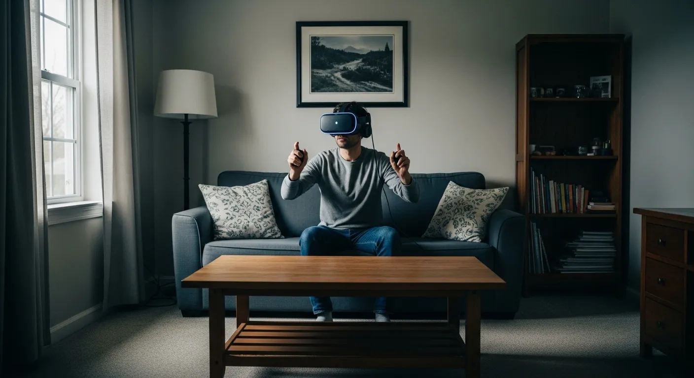 VR headset gaming setup