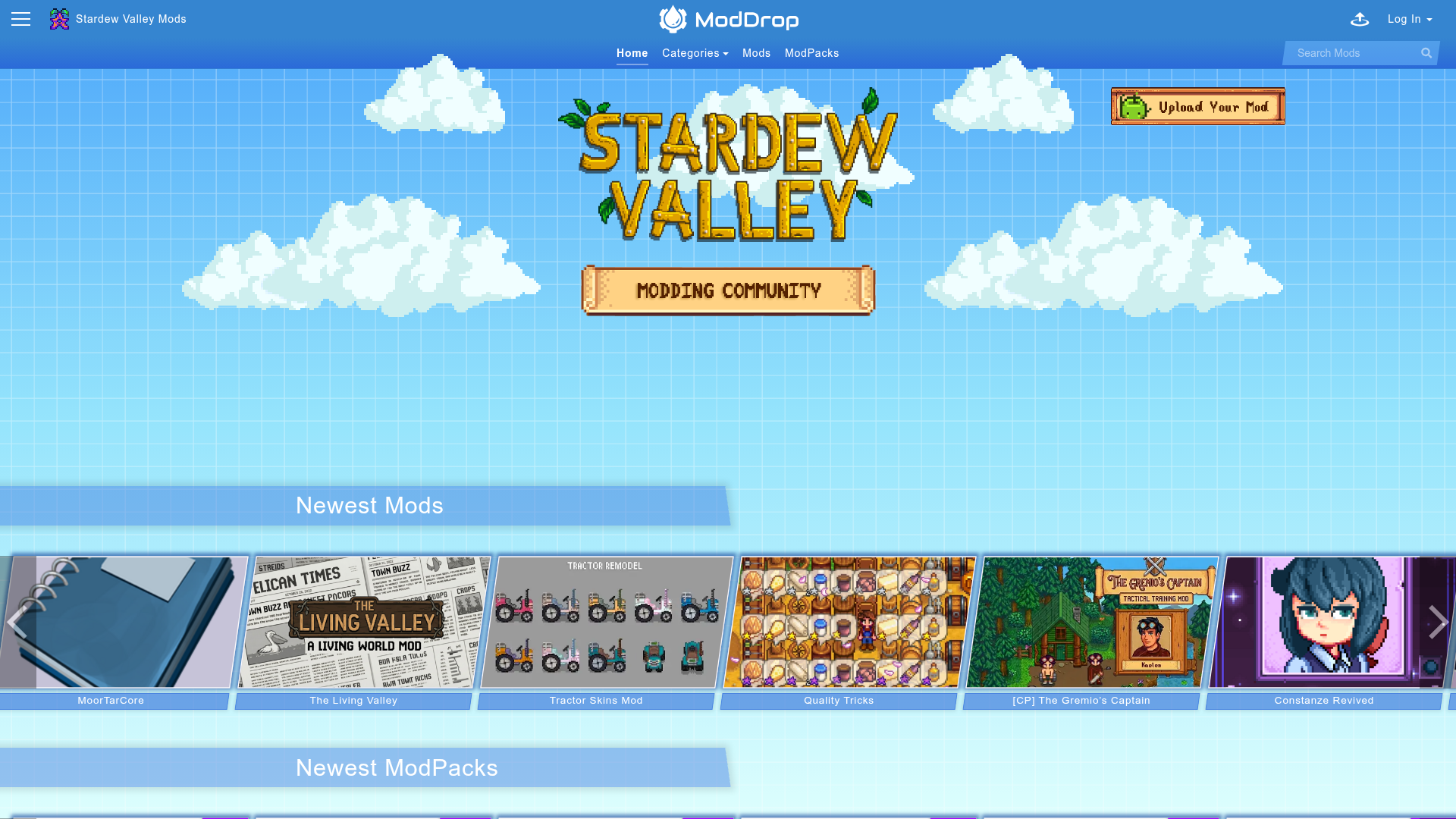 4. ModDrop Homepage