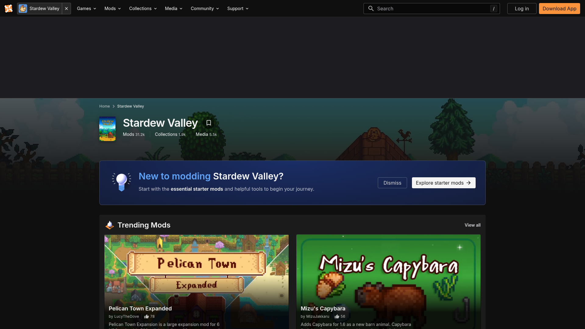 2. Nexus Mods Homepage