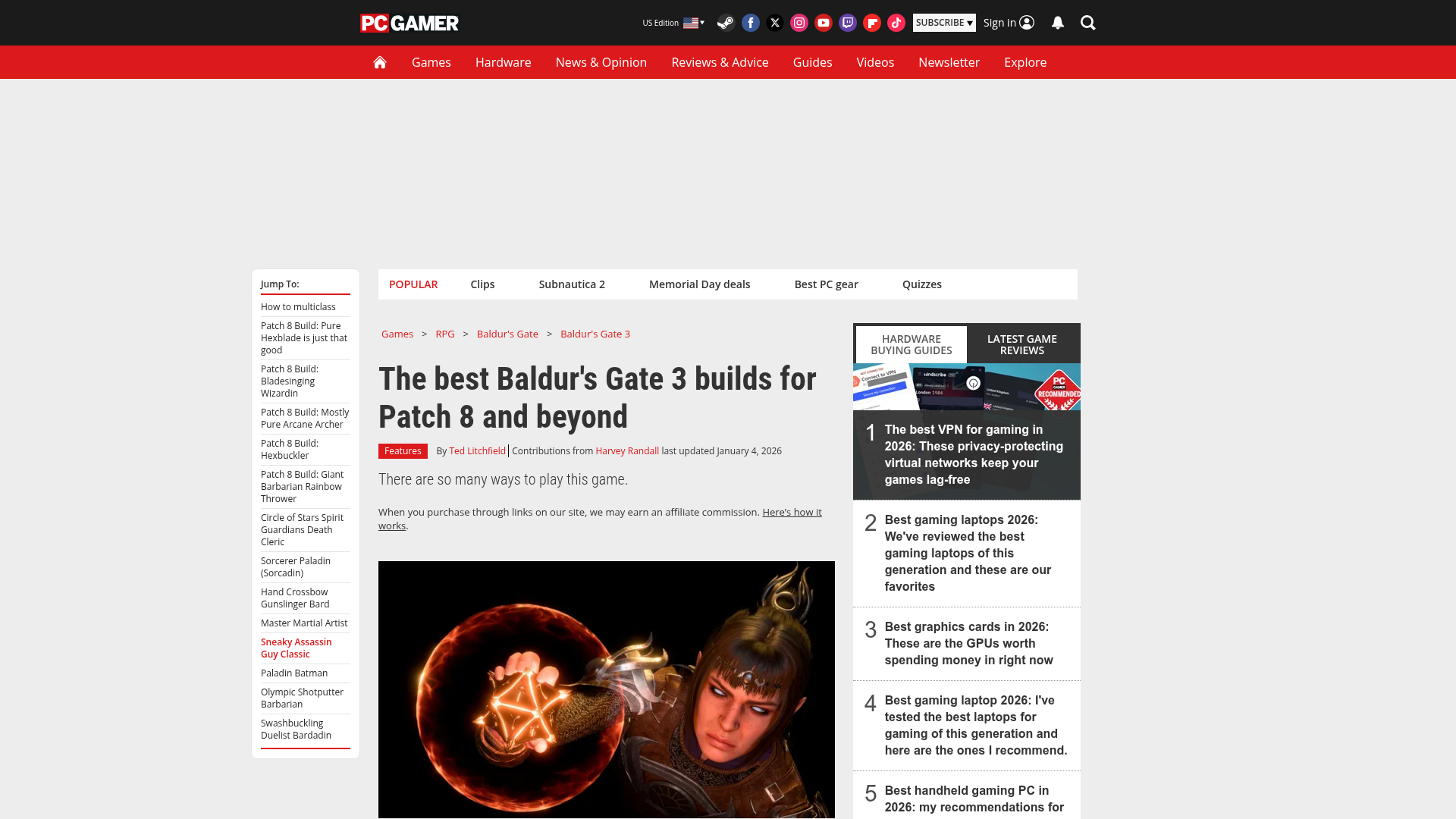 3. PC Gamer Homepage