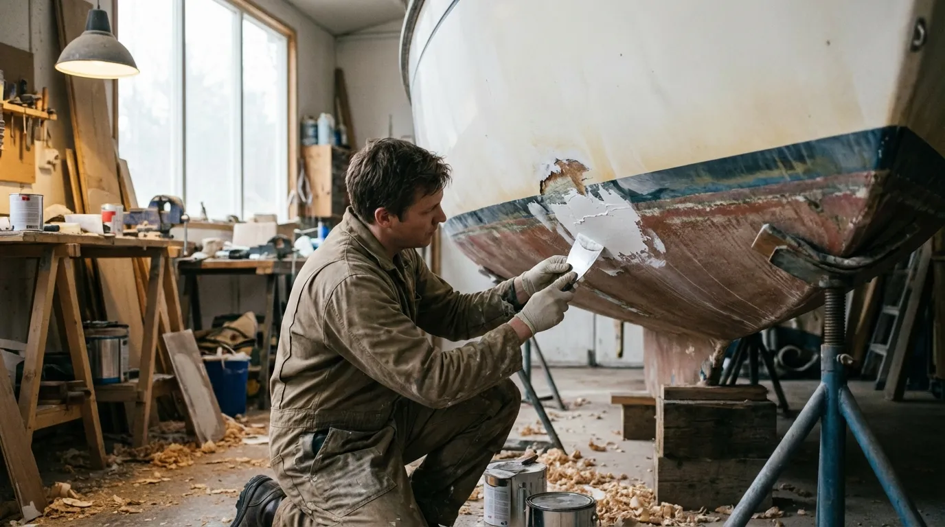 Applying gelcoat repair paste