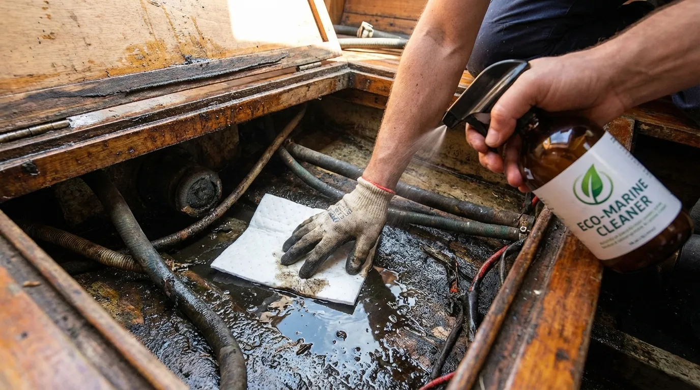 Bilge cleaning with eco products