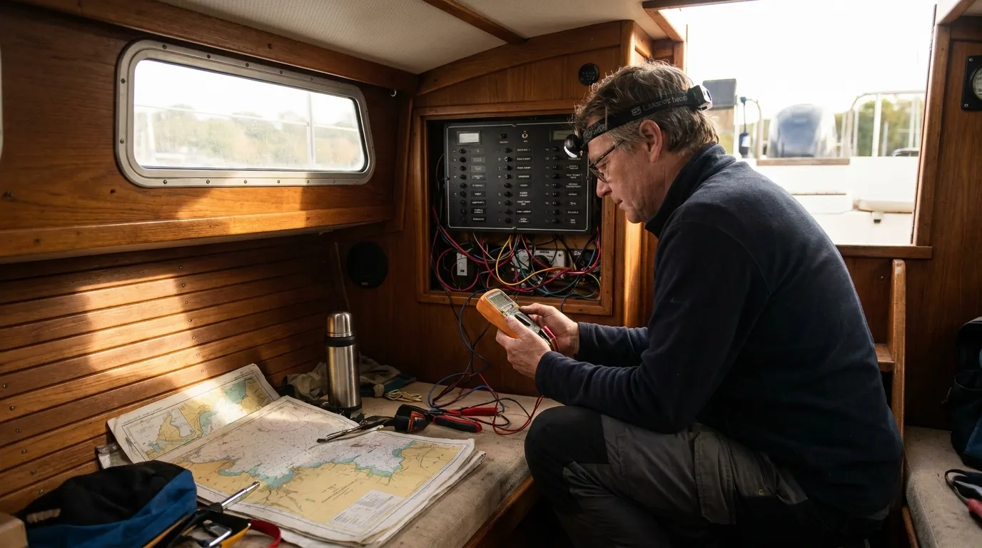 Boat electrical panel inspection