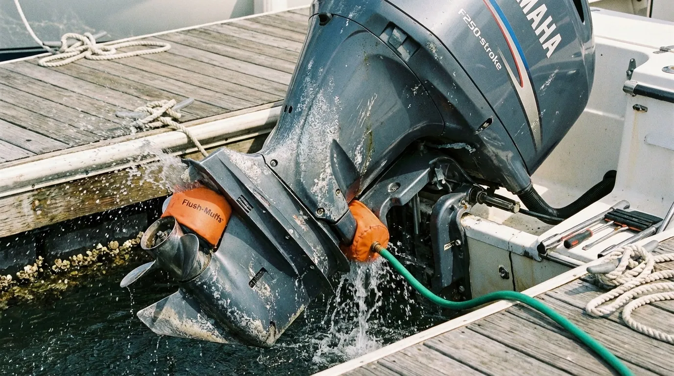 Boat engine flushing setup