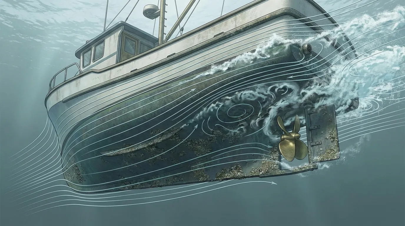 Boat hull water flow