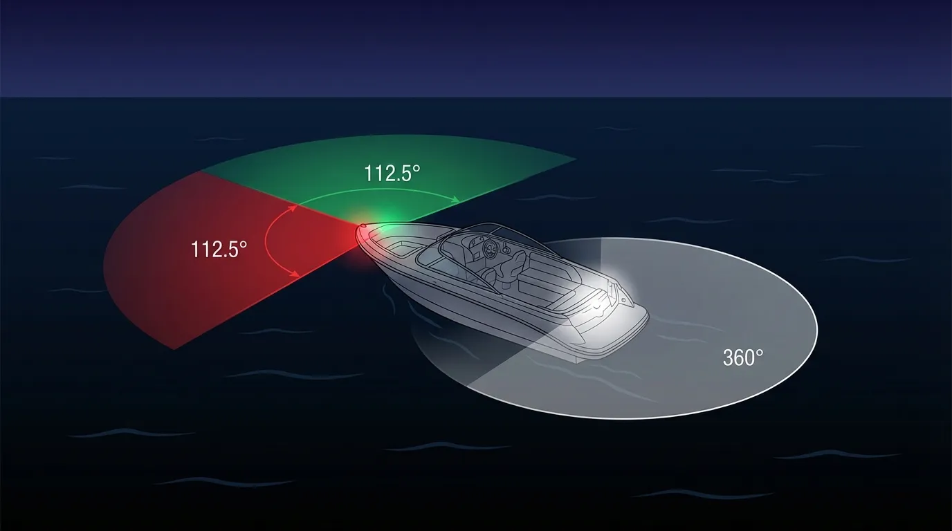 Boat navigation lights visibility angles