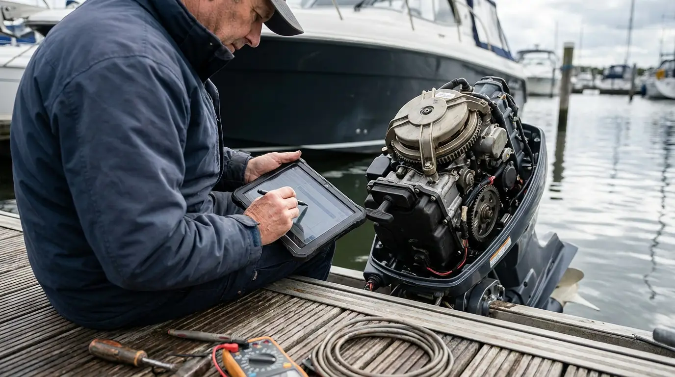 Boat owner logging maintenance data