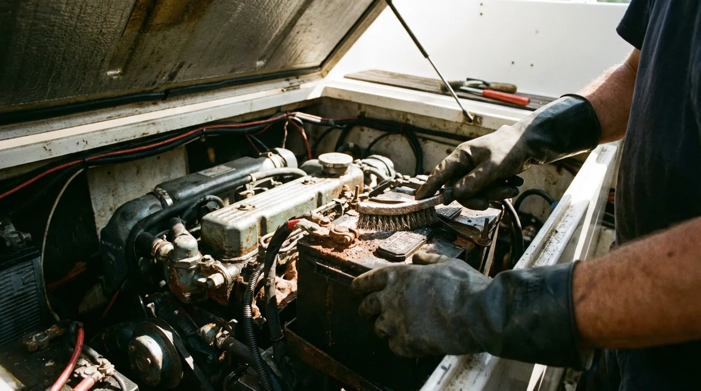 Cleaning marine battery terminals