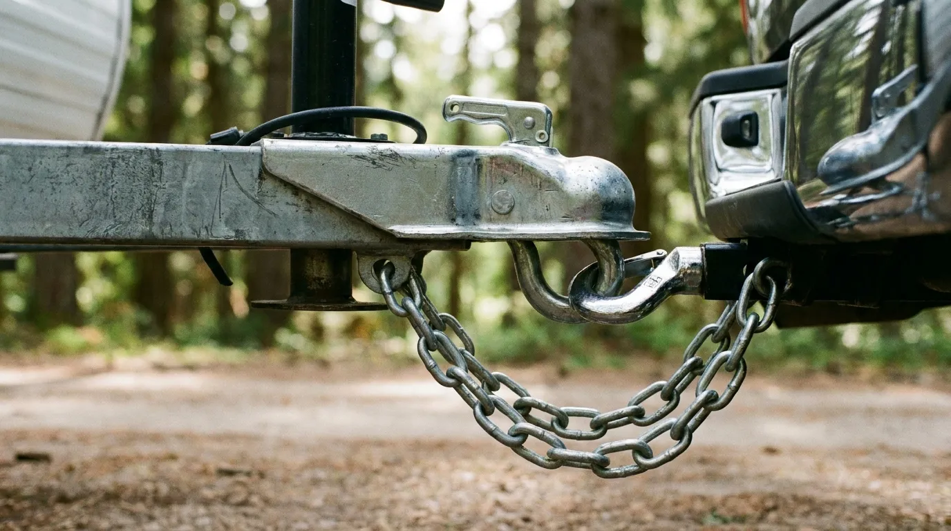 Crossed trailer safety chains