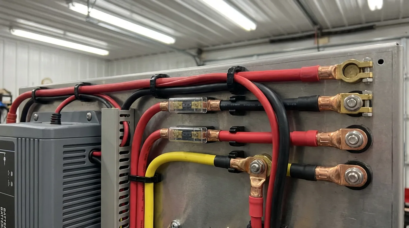 Marine battery charger wiring setup