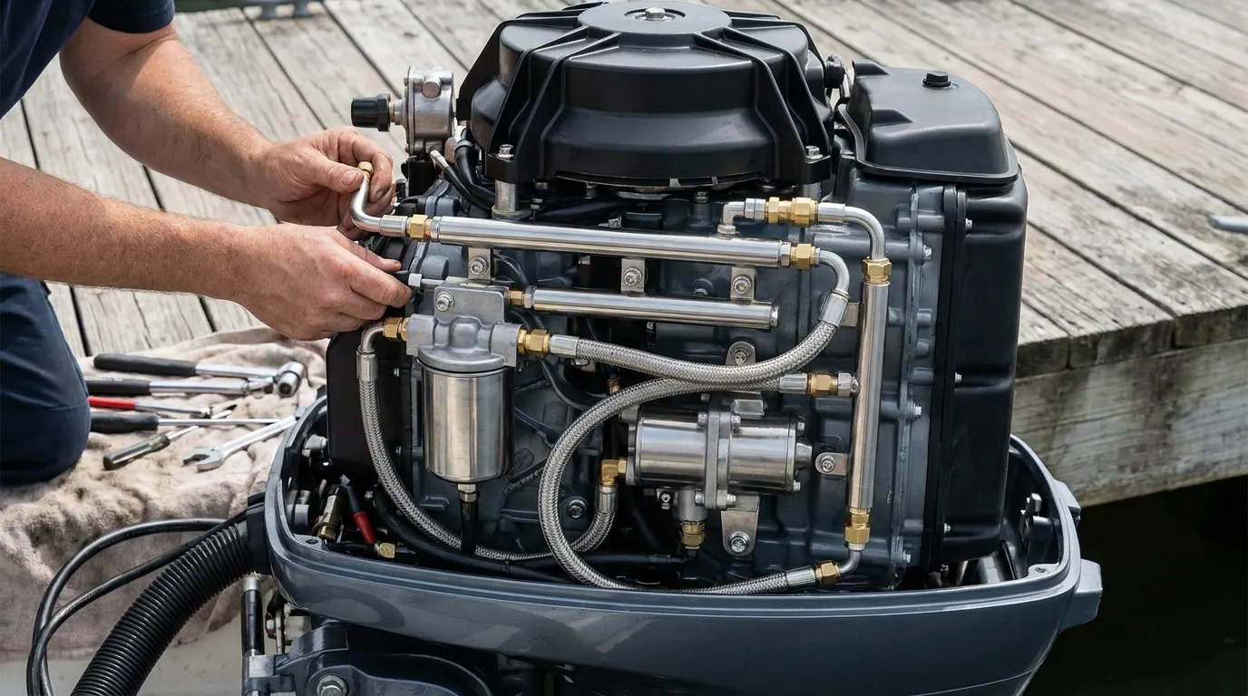 Marine engine fuel system maintenance