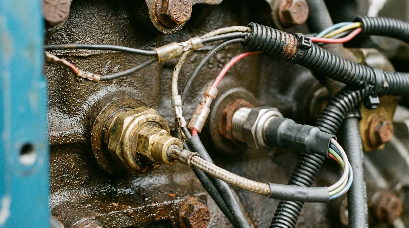 Marine engine sensors close-up