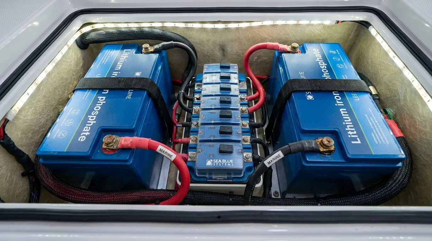 Marine wiring and battery setup for trolling motor
